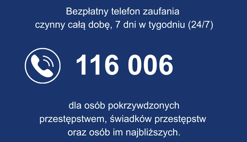 Ogólnopolska Linia Pomocy Pokrzywdzonym 116 006